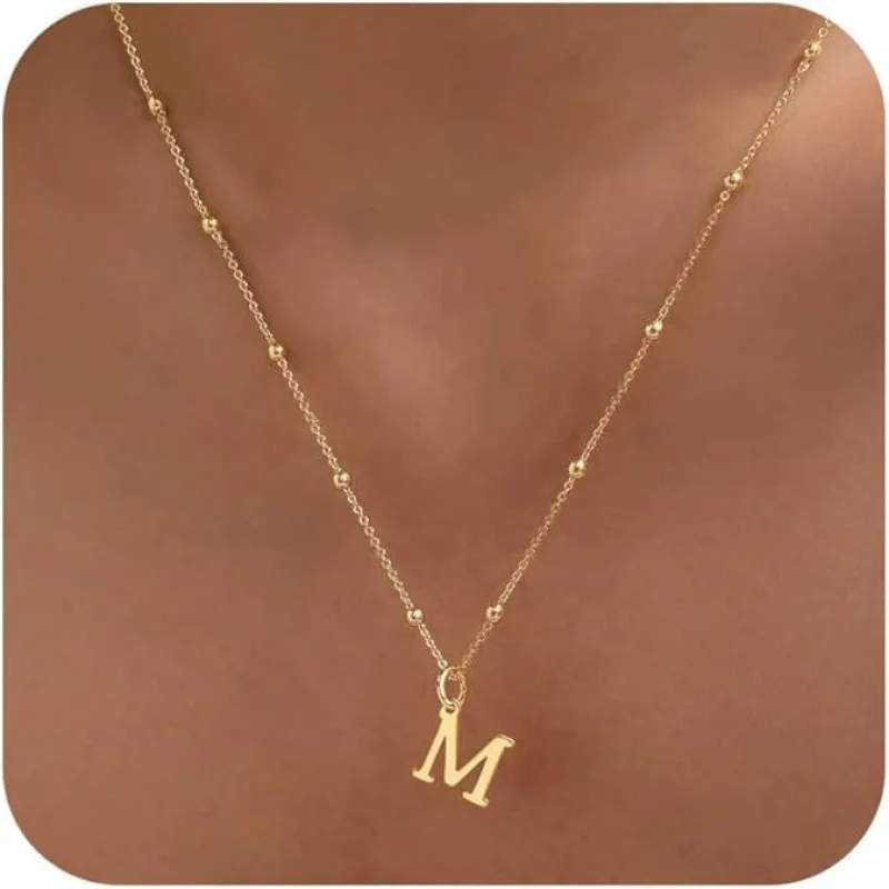 

Smooth Copper Bubble Letter Initial Pendant Chunky Women Personality Jewelry Gold Plated Balloon 26 Letter Necklaces