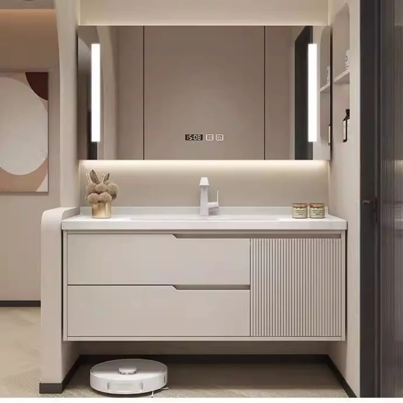 

Dressers Toilet Bathroom Cabinet Storage Organizer Mirror Makeup Bathroom Cabinet Skincare Vanity Archivadores Home Furniture