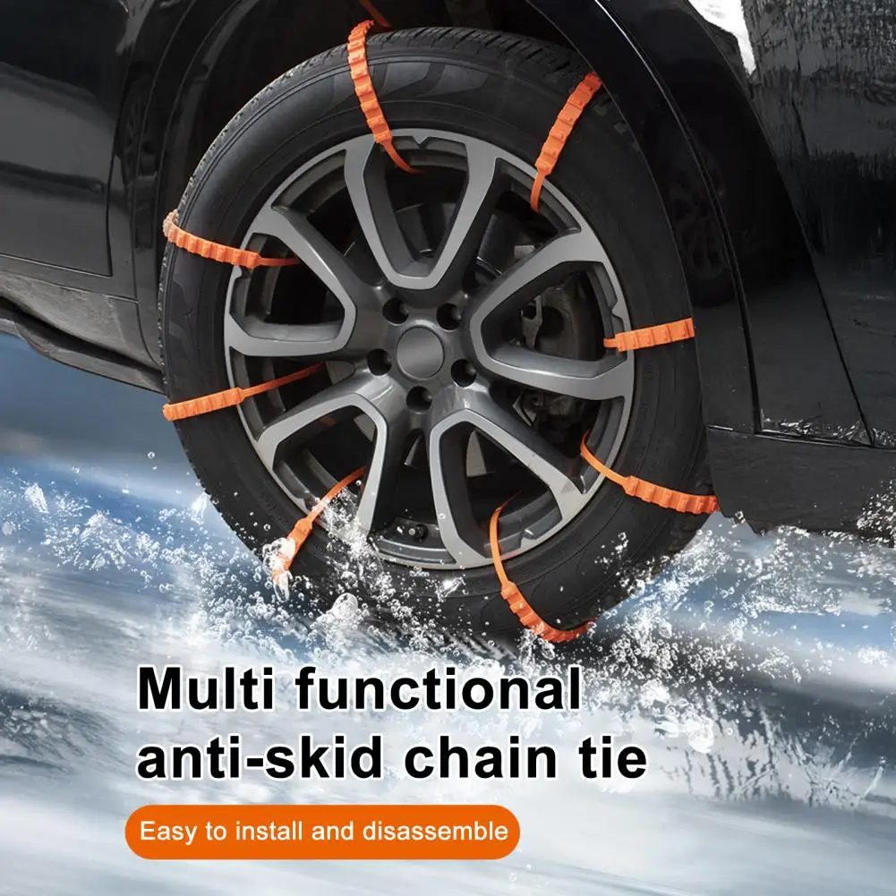 10Pcs 90cm Universal Anti-Skid Snow Tire Chains Anti Snow Chains Ice-Breaking Traction Cables Strong Grip Winter Safety Chains