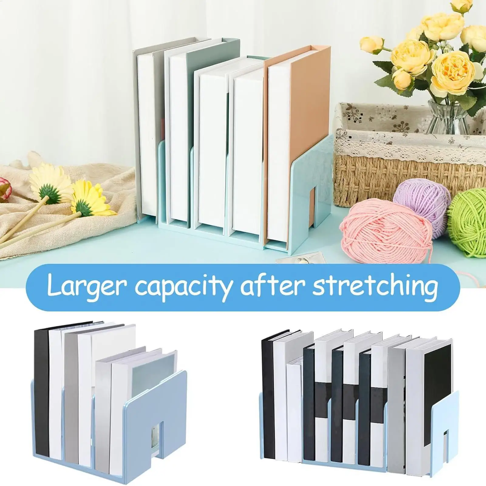 منظم ملفات سطح المكتب قابل للتوسيع منظم ملفات مكتب مكتب 2 قطعة 5 أقسام تنظيم رف وتخزين لورق الرسائل