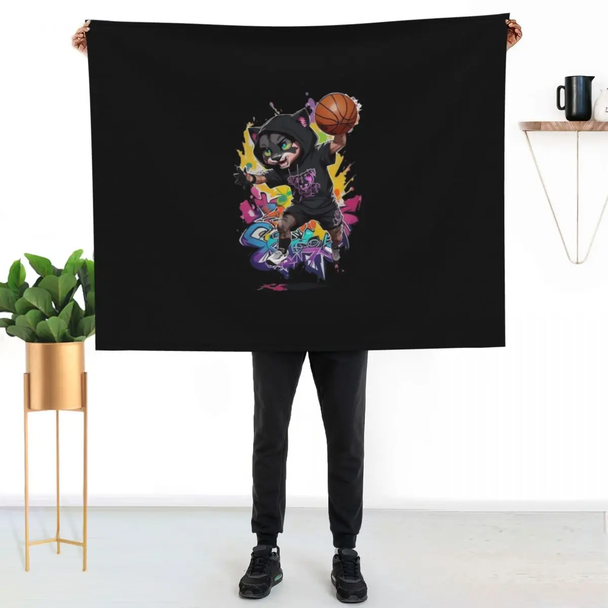 Street BasketBall Player Throw Blanket Decorative Throw Flannel Soft Plaid Soft Beds Fashion Sofas Travel Blankets