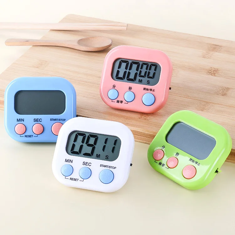 Magnetic LCD Digital Kitchen Countdown Timer Alarm with Stand White Kitchen Timer Practical Cooking Timer Alarm Clock