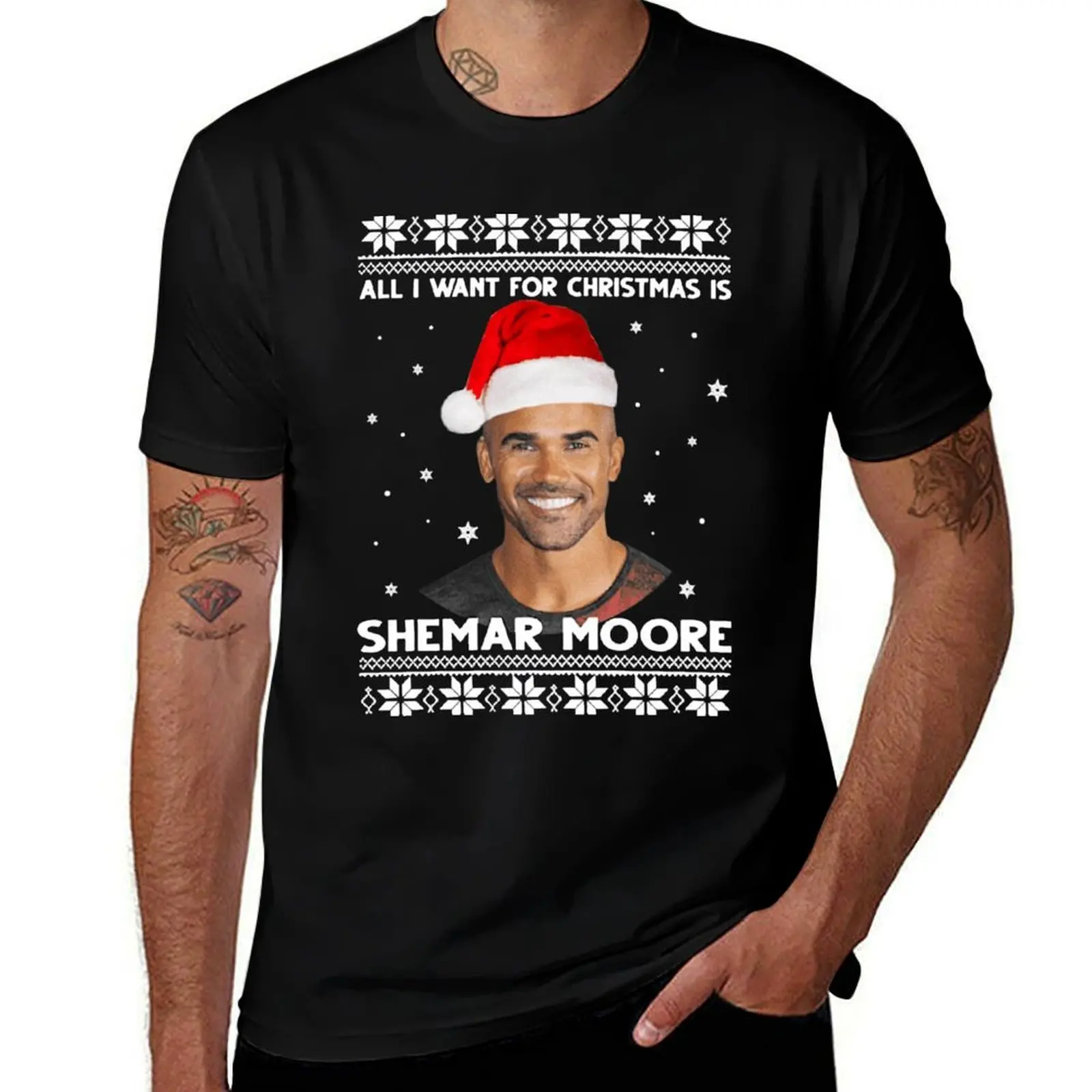 

Store All i Want for Christmas is Shemar Moore T-Shirt Big Size Simple T-Shirt