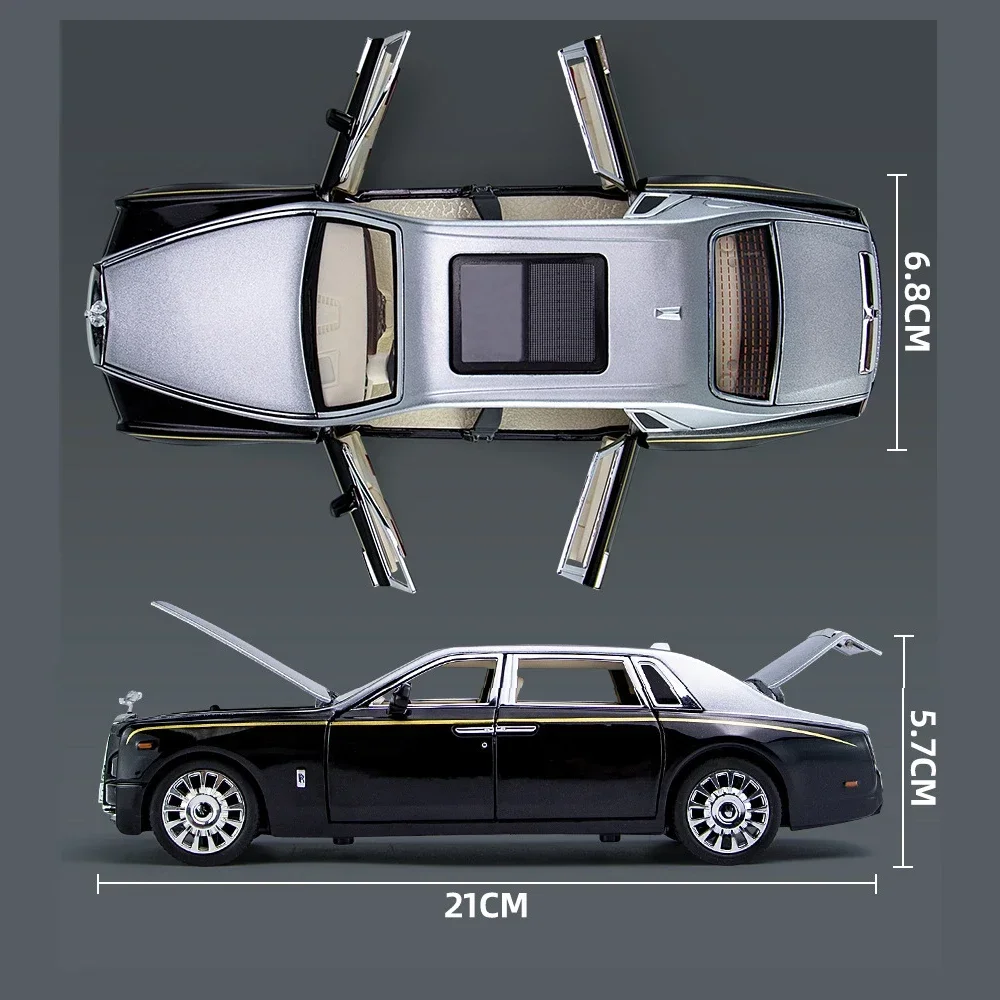 1:24 Rolls-Royce Phantom Zinc Alloy Diecast Toy Cars Model Simulated Pull Back Limousine Metal Toy Car for Kids Gifts Collection