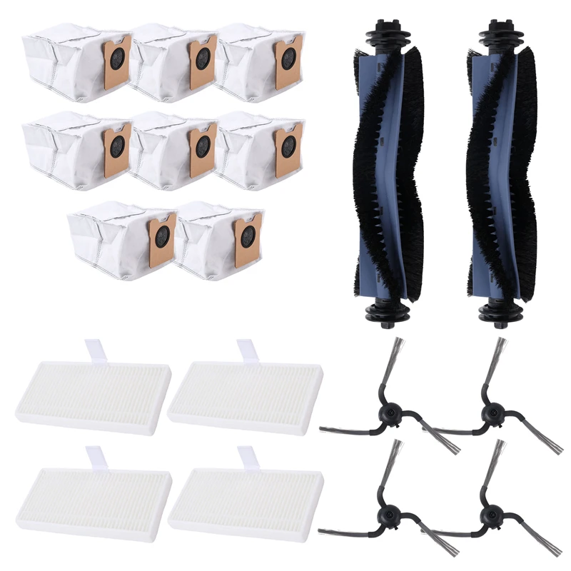 B90B 18Pcs Replacement Kit for Eufy C10 Robot Vacuum - Main Brush Side Brush HEPA Filter Dust Bag