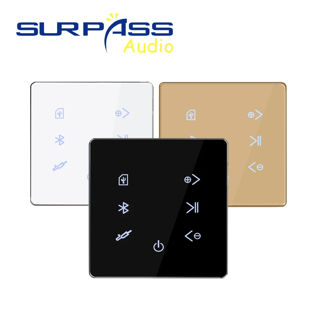 Casa inteligente amplificador de áudio bluetooth toque chave hotel teatro fundo música sistema estéreo amp 10w sem moldura alto-falante teto