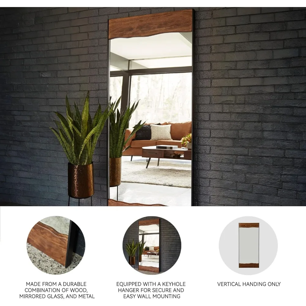 Design by Ashley Panchali Industrial Floor Mirror Brown & Black Large