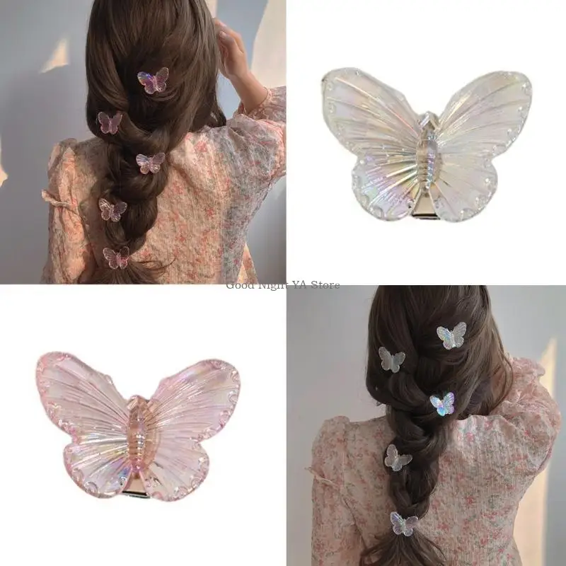 Fermagli Farfalla Glitter Trasparenti - usage example
