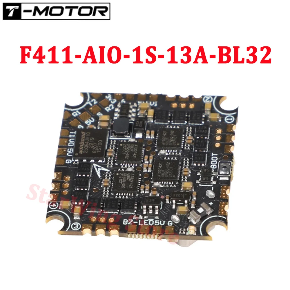 

T-MOTOR F411 AIO Flight Control 1S 13A BL32 ESC 96K PWM For Racing Whoop / Long Racing Toothpick Drone