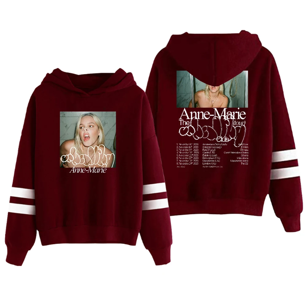 Anne Marie Hoodie die ungesunde Club Tour Merch Taschen lose Barren Ärmel Frauen Männer Sweatshirt Mode Kleidung