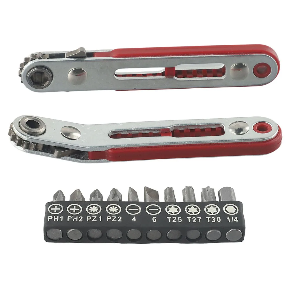 Juego de destornilladores con llave de trinquete, 12 Uds., con interruptor de pulgar para un fácil cambio de dirección y un pequeño funcionamiento de oscilación