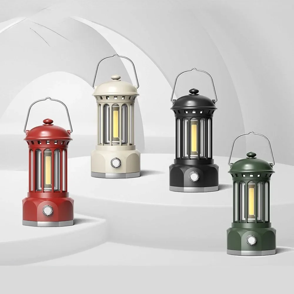 LED Camping Lantern Rechargeable: Cute Retro Handheld Portable Lanterns Outdoor,ered Dimmable Emergency Lamp for Home Outages