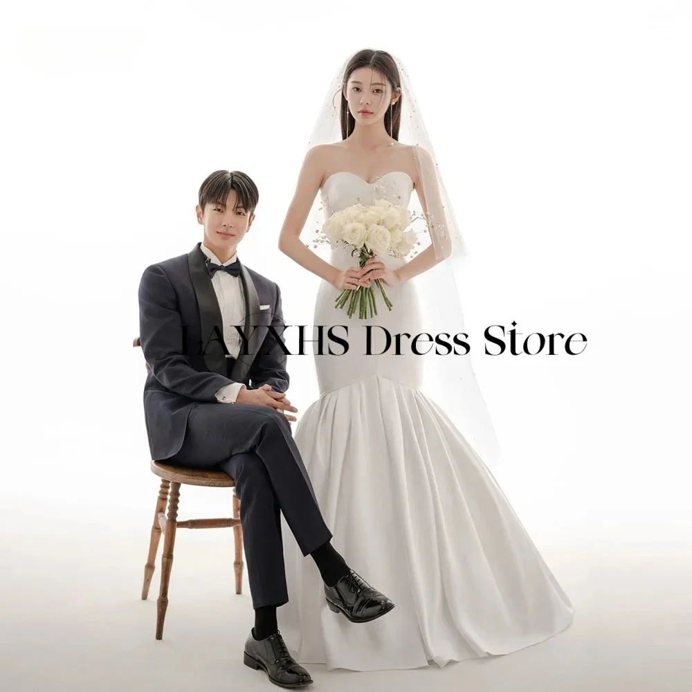 Abiti da sposa sexy in raso avorio Sirena Sweetheart Corea Servizio fotografico Abiti da sposa Corsetto Abito da sposa personalizzato Garona 2026