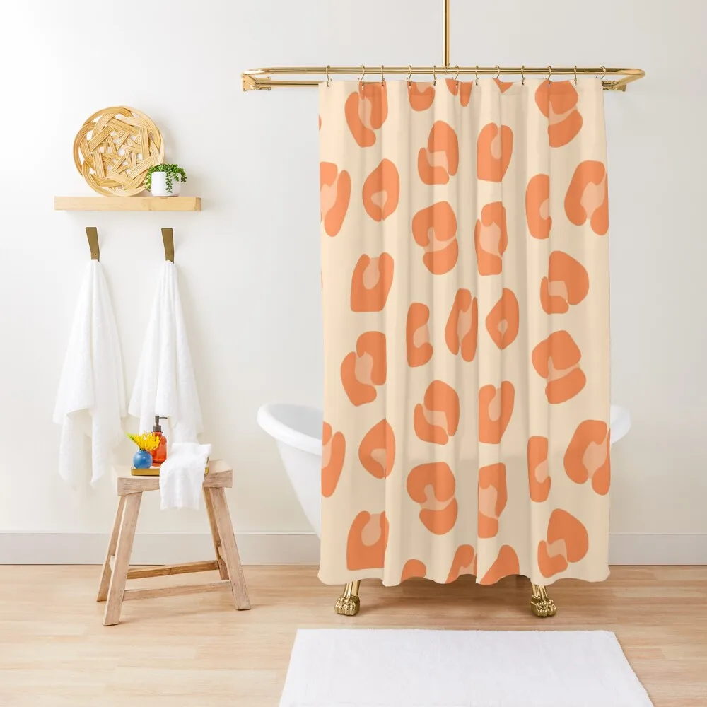 

Large, Peach and Orange Colour, Leopard Spots Pack Shower Curtain Waterproof Shower Shower Set For Bathroom Curtain