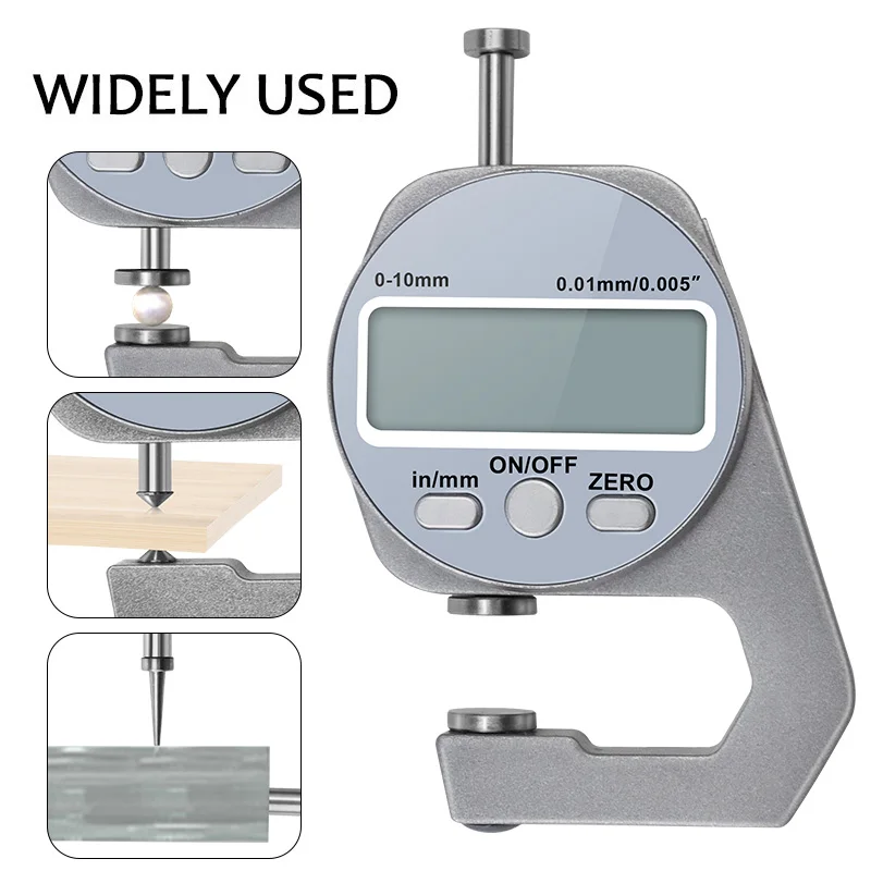 1Set Electronic Digital Thickness Gauge Meter Mini 0.01MM 0-10 MM Tester Micrometer  Measure Tool