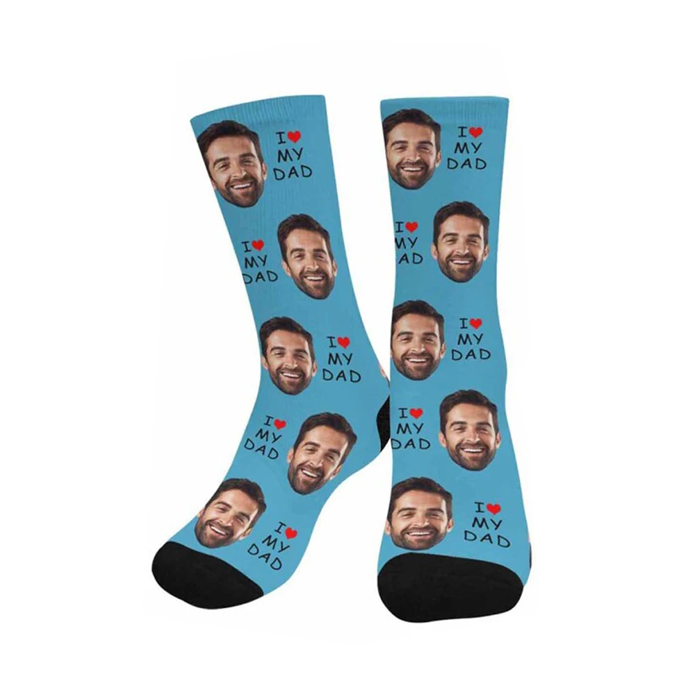 Customized fashion face socks fun tube socks casual fashion long socks the best surprise gift for Father's Day and birthday view 5