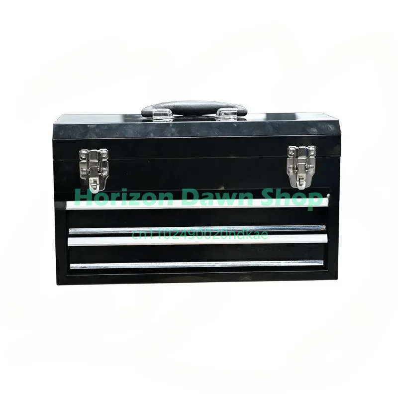 two-pump iron toolbox storage box, auto repair tool storage box