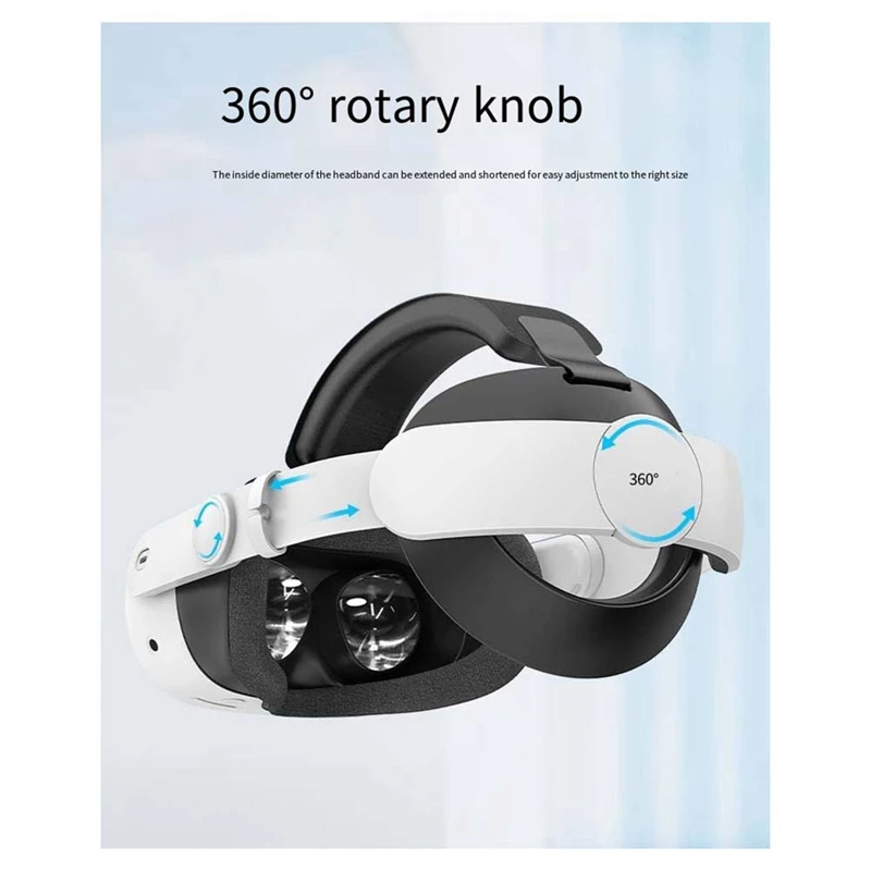 لعصابة الرأس Meta Quest3s Elite، مريحة في الارتداء، مريحة، قابلة للتعديل، مريحة لتخفيف الضغط