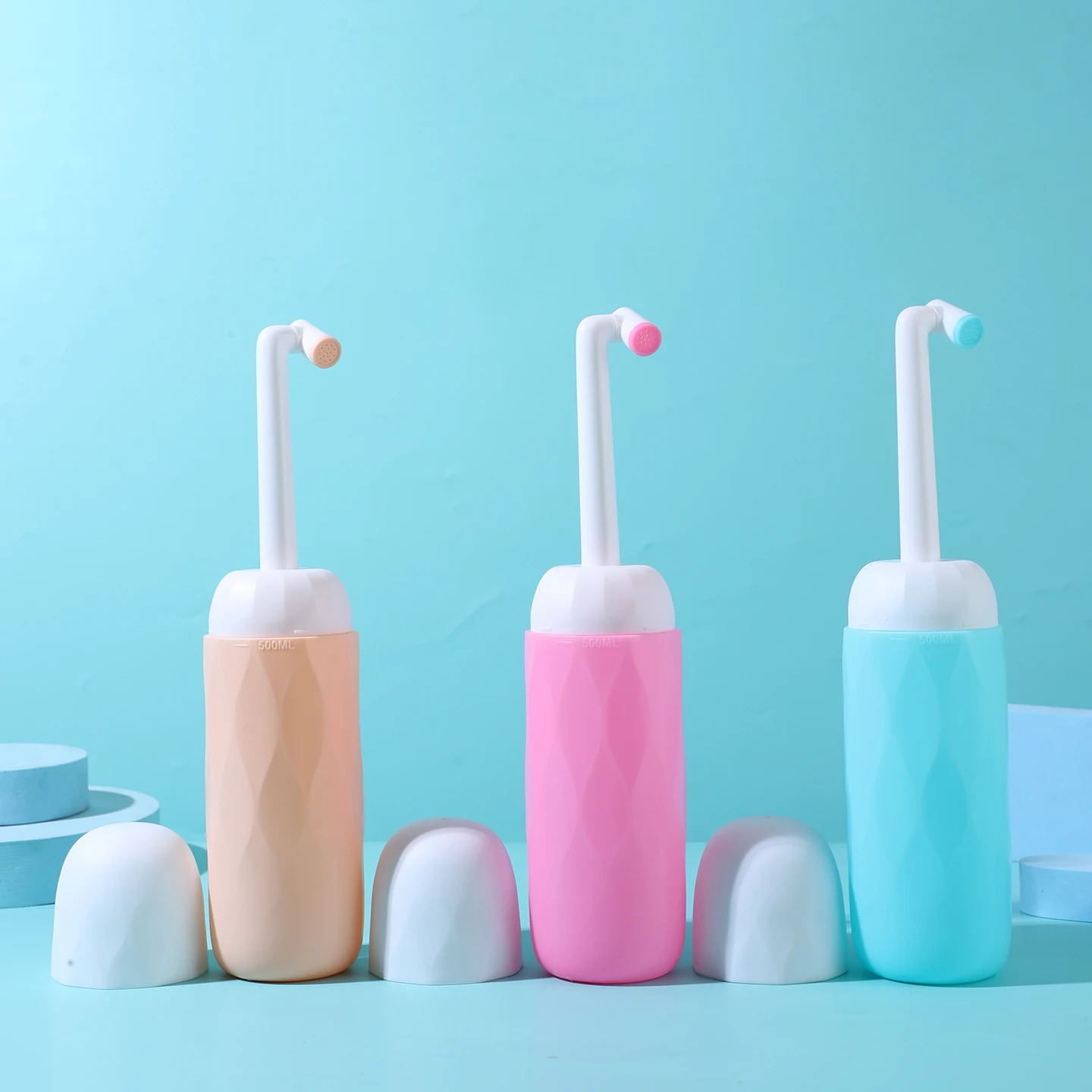500ml Portable Handheld Bidet Sprayer, 360° Rotatable Nozzle, Dust Cover, Heat Resistant, for Travel, Feminine & Postpartum Care