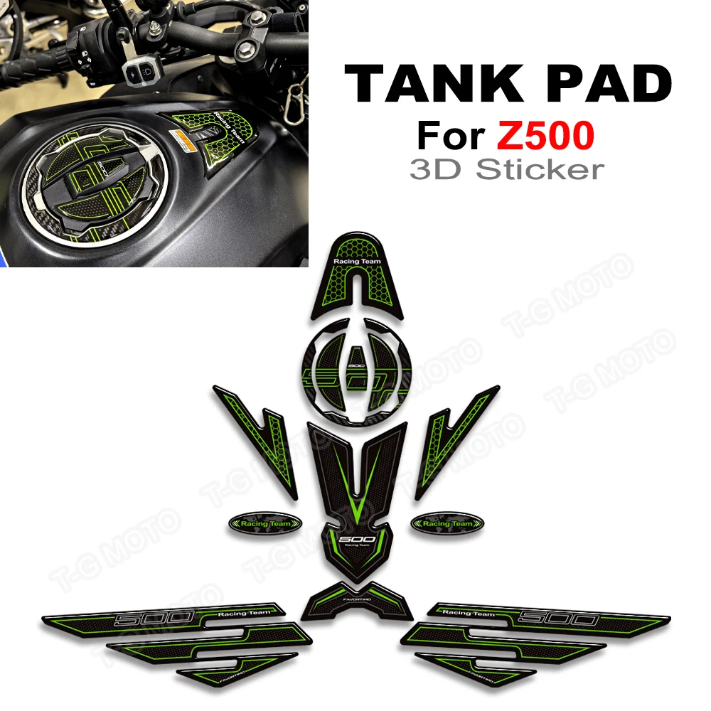 For Ninja Z500 z500 Z 500 2025 2024 2023 2022 2021 Motorcycle Tank Pad Protection 3D Gel Epoxy Resin Sticker