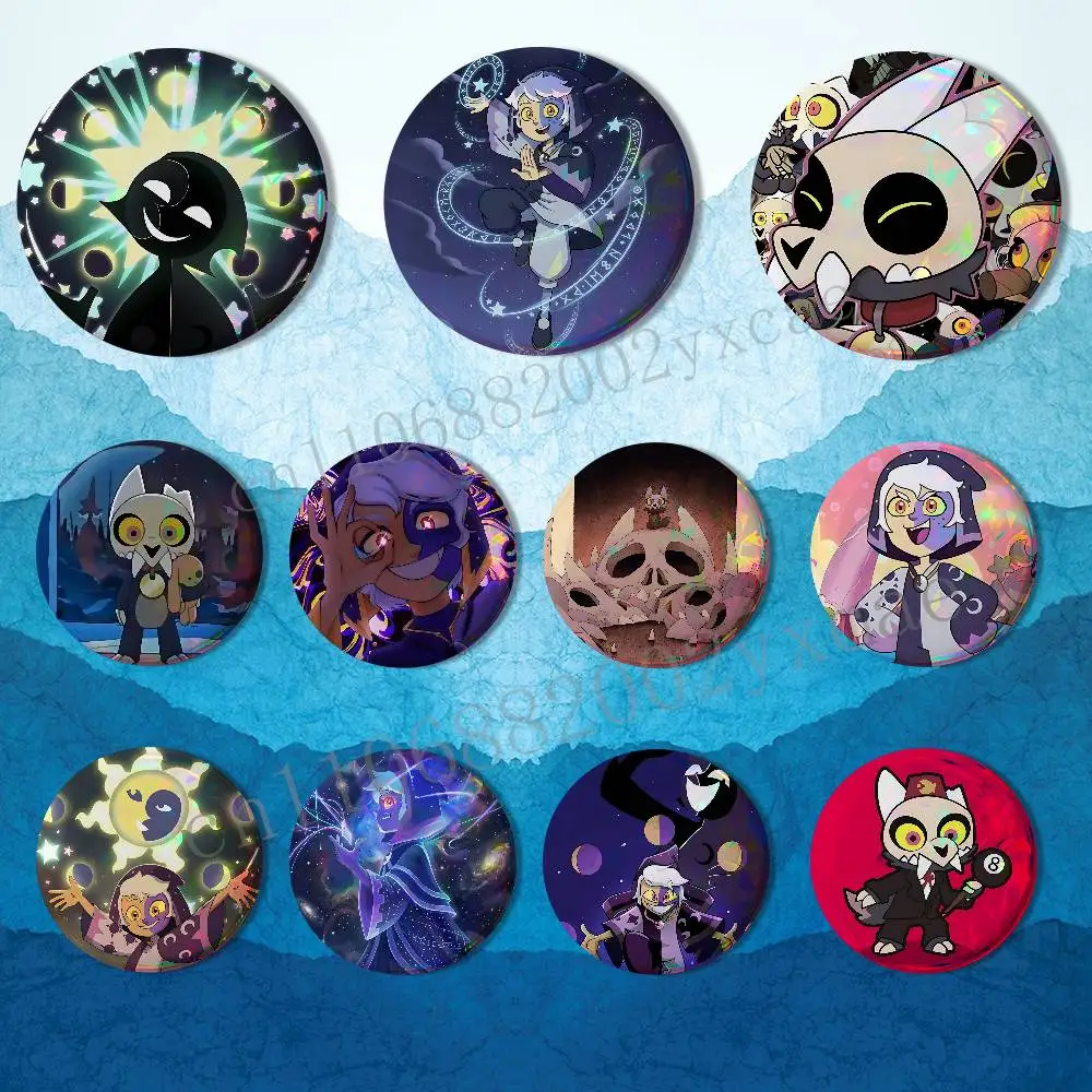 King Clawthorne Collector Owl House Badges Badges On Backpack Jacket Cartoon Round Brooches  Acrylic Button Pins Collection
