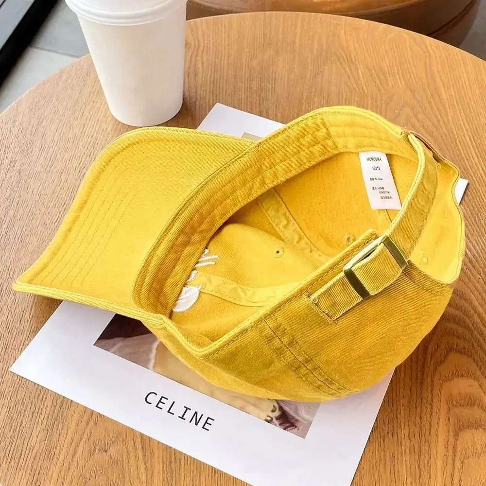 

Breathable Dopamine Baseball Cap Adjustable Letters Vintage Duck Tongue Cap Korean Style Soft Outdoor Snapback Hat Unisex