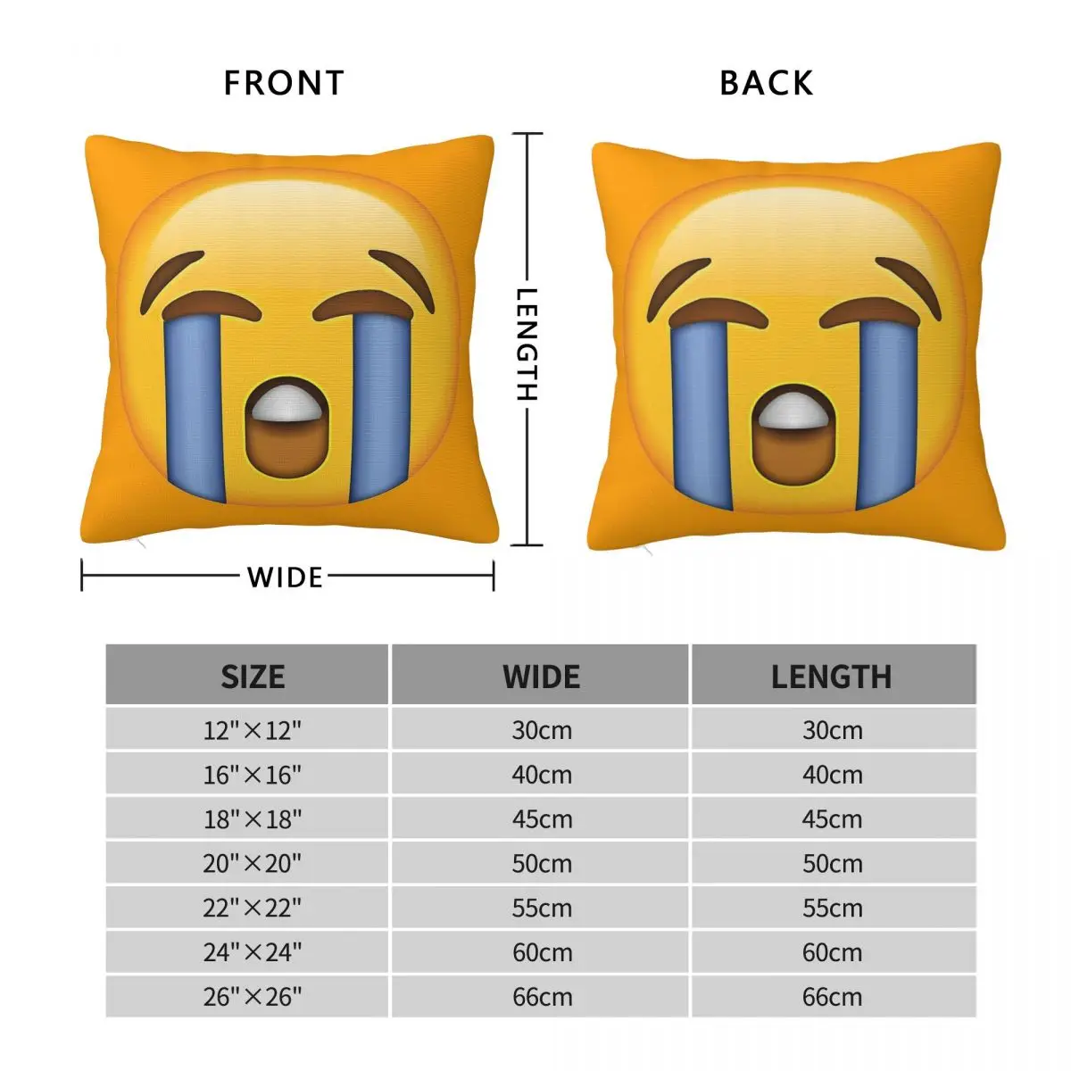 Laughing Crying Square Pillowcase Polyester Linen Velvet Printed Zip Decorative Car Cushion Cover