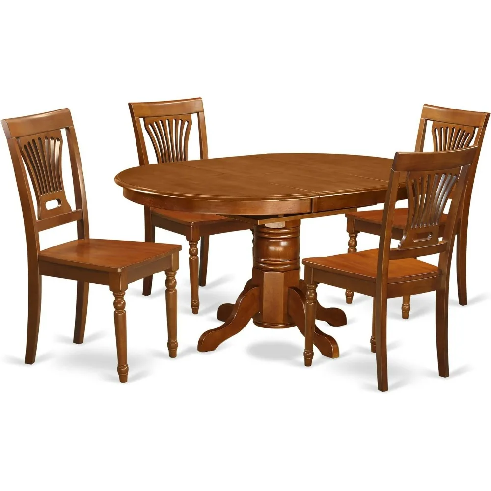 dining table set,5 Piece Dinette Set for 4 Includes,Oval Room Table with Butterfly Leaf and 4 Dining Chairs,dinning tables sets