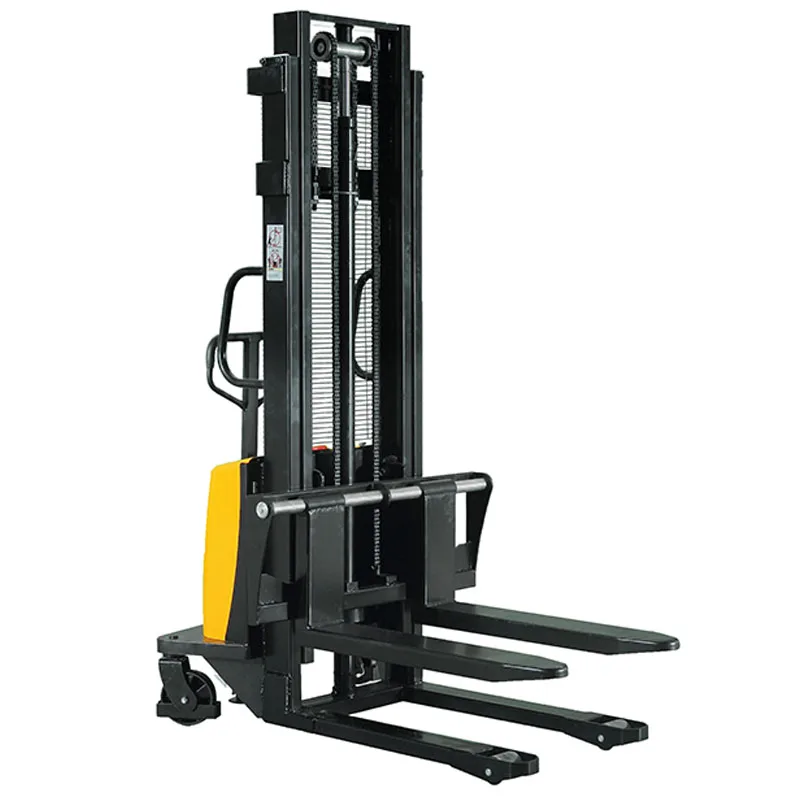Factory Direct Sales Rated Load Capacity 1 Ton Semi Electric Pallet Stacker Storage Battery Forklift Stacker Rechargeable