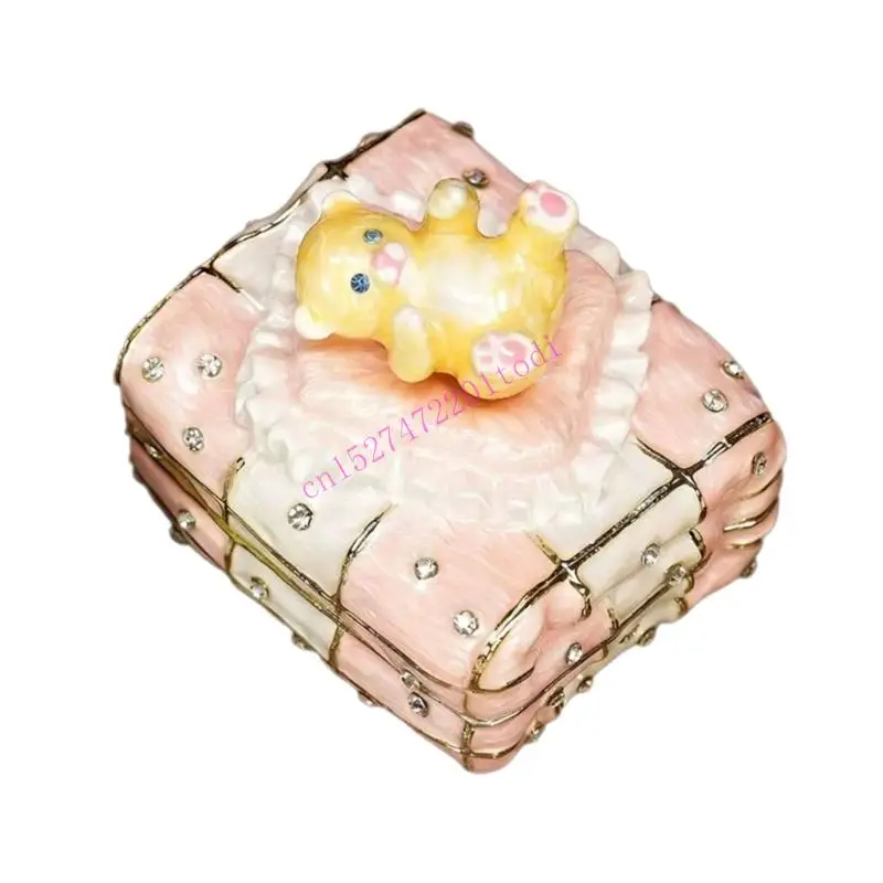 Handcrafted Alloy Bear Trinket Dish With Vibrant Enamel Finishes And Compact Size M76B