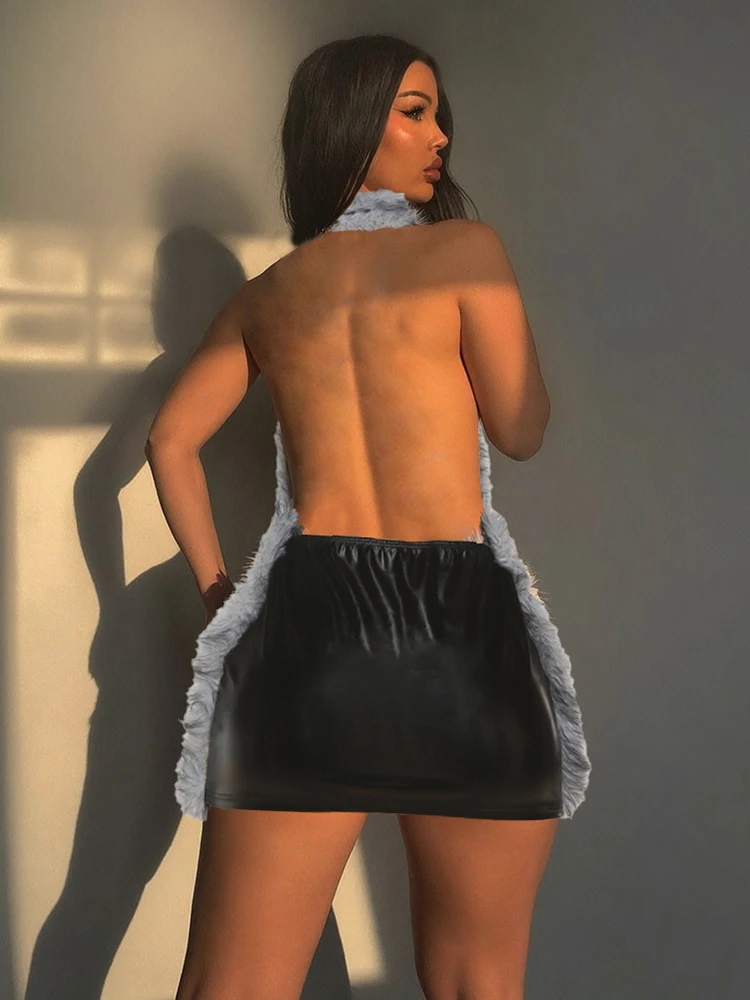 غريب سنور الرسن عارية الذراعين فستان بولي Dress المرأة العميق الخامس الرقبة رقيق المرقعة مثير هوتي محب منتصف الليل كلوبوير الهذيان حفلة Bodycon #4