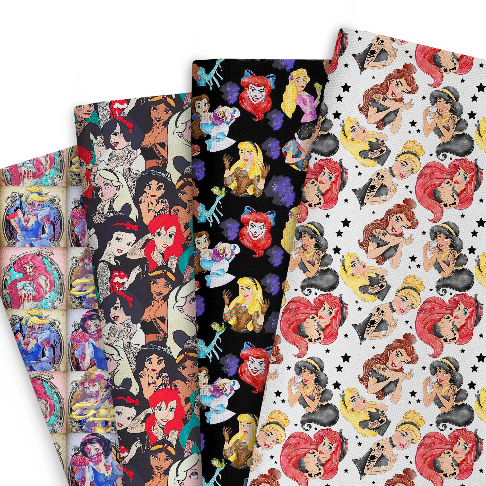 ديزني الأميرة الوشم خليط نسيج القطن والبوليستر الأنسجة الخياطة اللحف الأقمشة التطريز المواد DIY بها بنفسك اليدوية