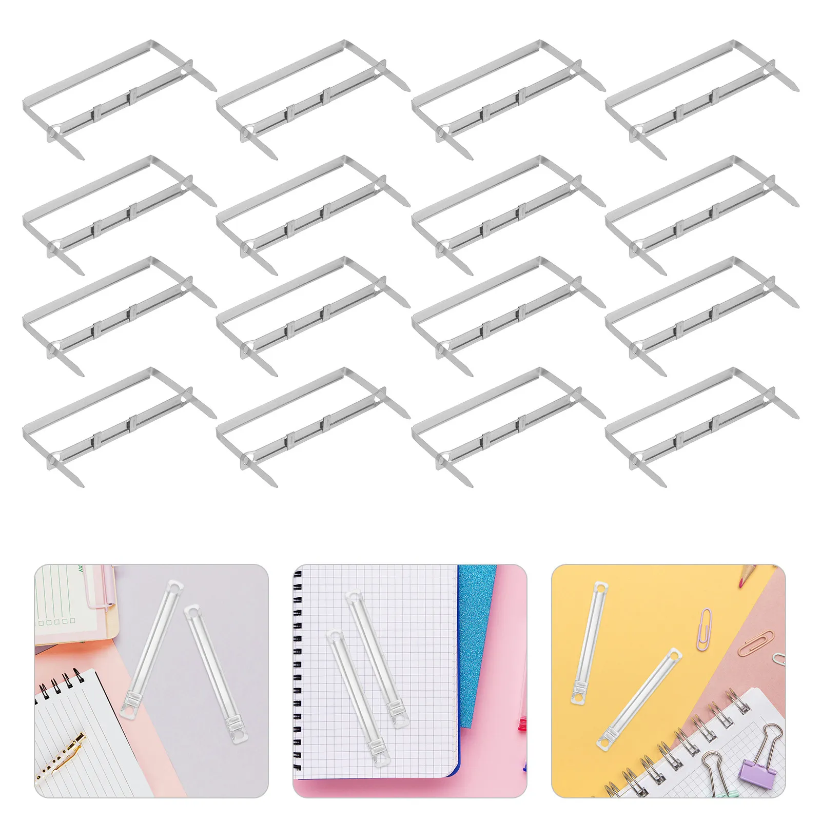 50Pcs 2 Hole Punch Prong Paper Fasteners 3.5 Inch Sturdy Iron Binder Clips for Filing Reports Projects Heavy Duty Document