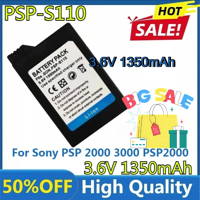 

For Sony PSP 2000 3000 PSP2000 PSP3000 PSP-S110 Console Gamepad PlayStation Portable Controller High Quality 1350mAh Battery