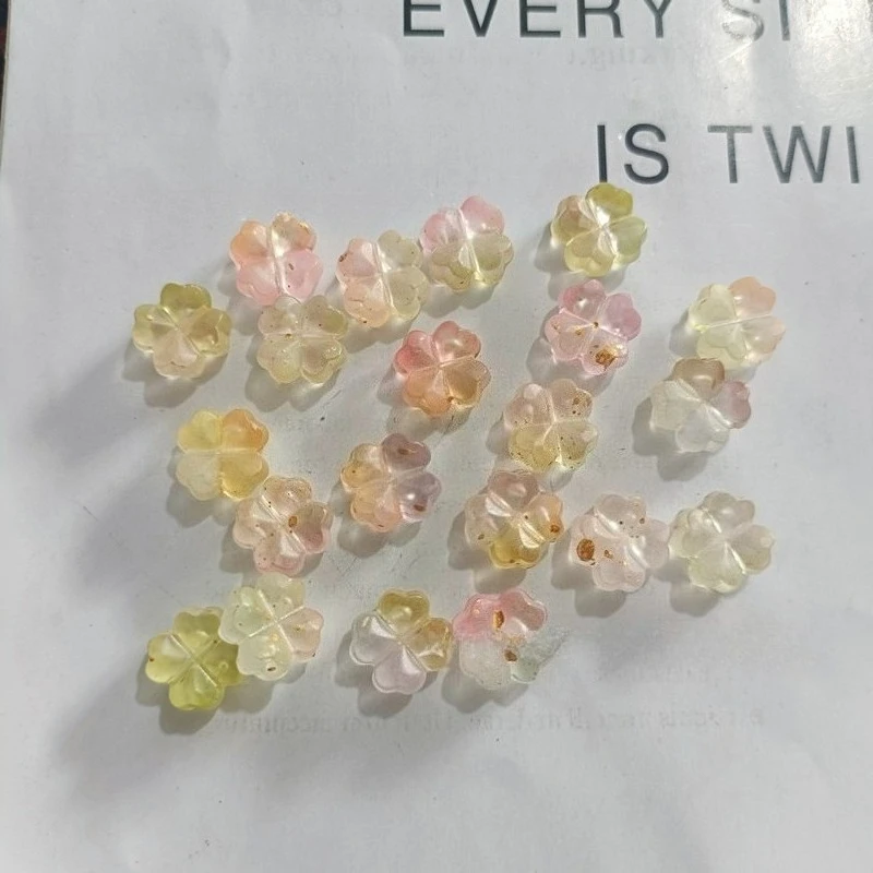 50/100Pcs， 10mm Clover, Transparent, Gradient Ramp，Flowers, Flat, Jewelry Accessories, DIY, Pendant, Jewelry Making Supplies image 6