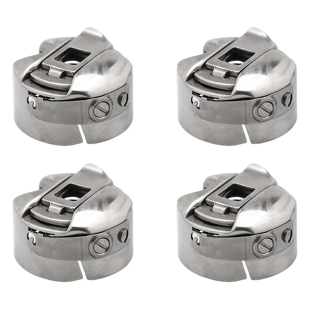 4 個の金属ボビンケース耐久性のある交換用ミシン部品家庭用アクセサリーミシンボビンケース