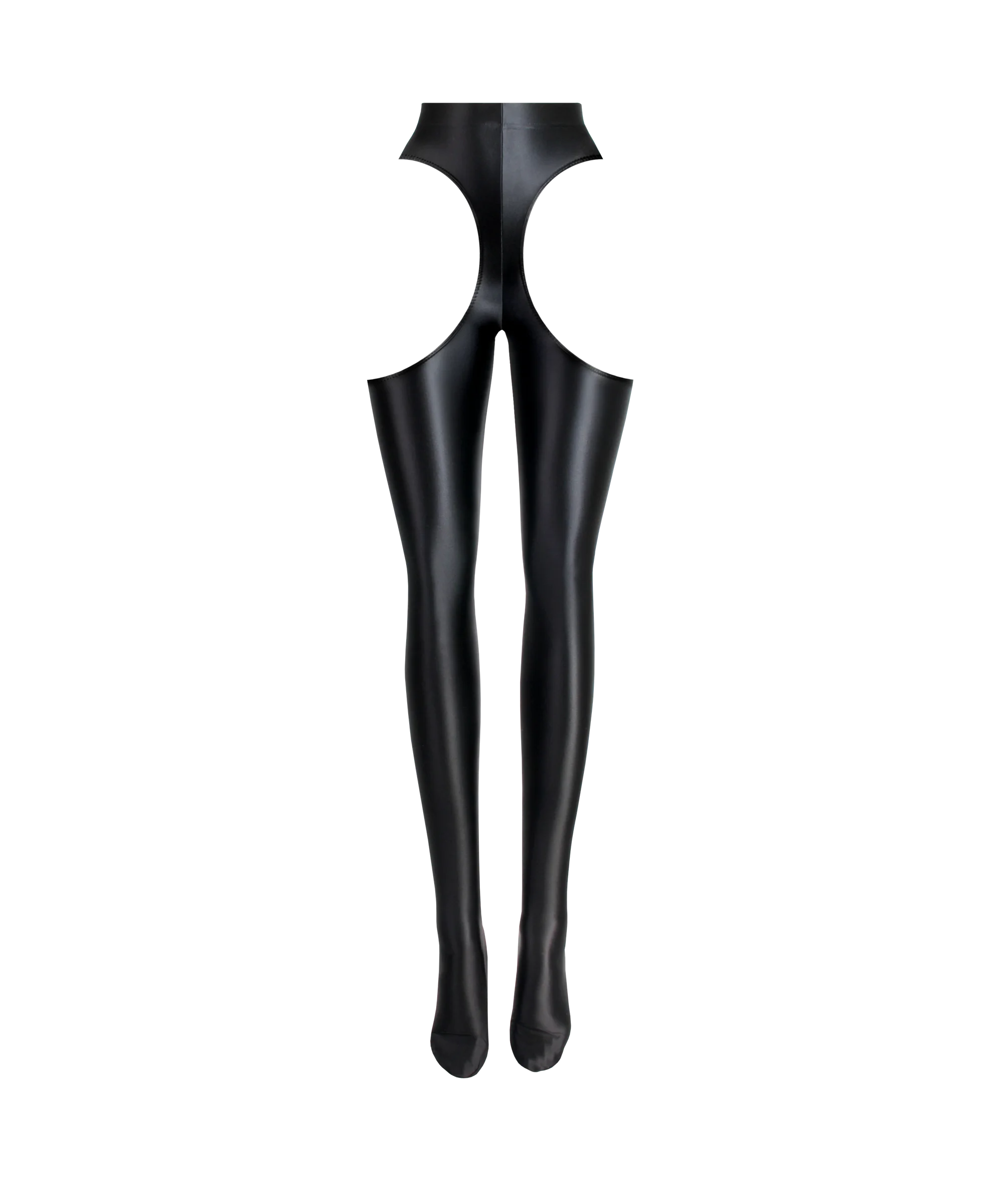 XClocKNYoung Satin Glossy Side Hollow Open Crotch Pants Silky Opaque Pantyhose SmoothStockings Satin Glossy Hollow-Out Pantyhose