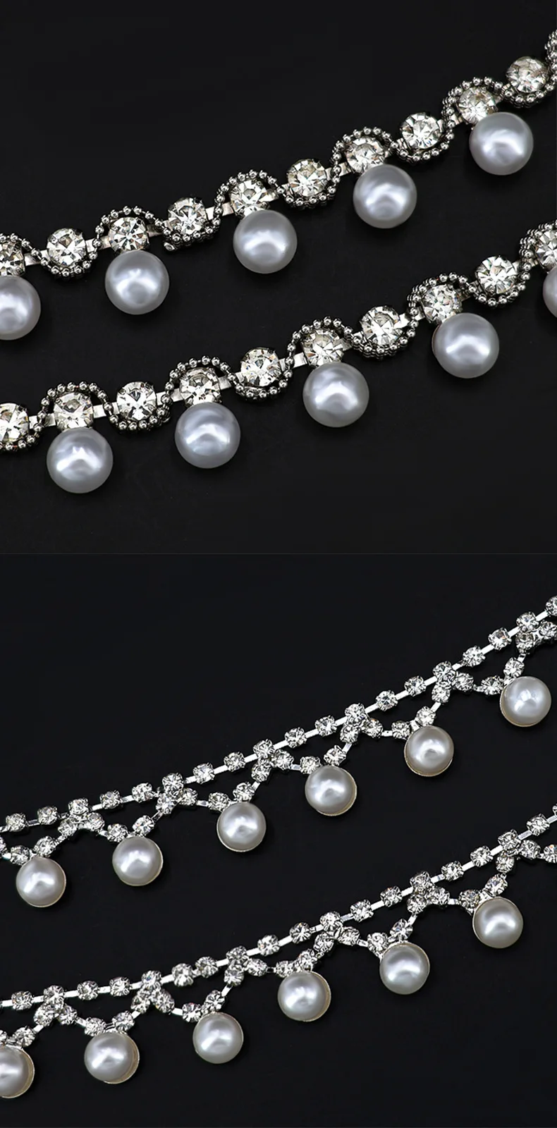 10 Yards Strass Sparkle Kristall Diamant Strass Perlenkette Kleidung Taschen Zubehör DIY Hochzeit Party Geschenk Dekoration – Detail 5