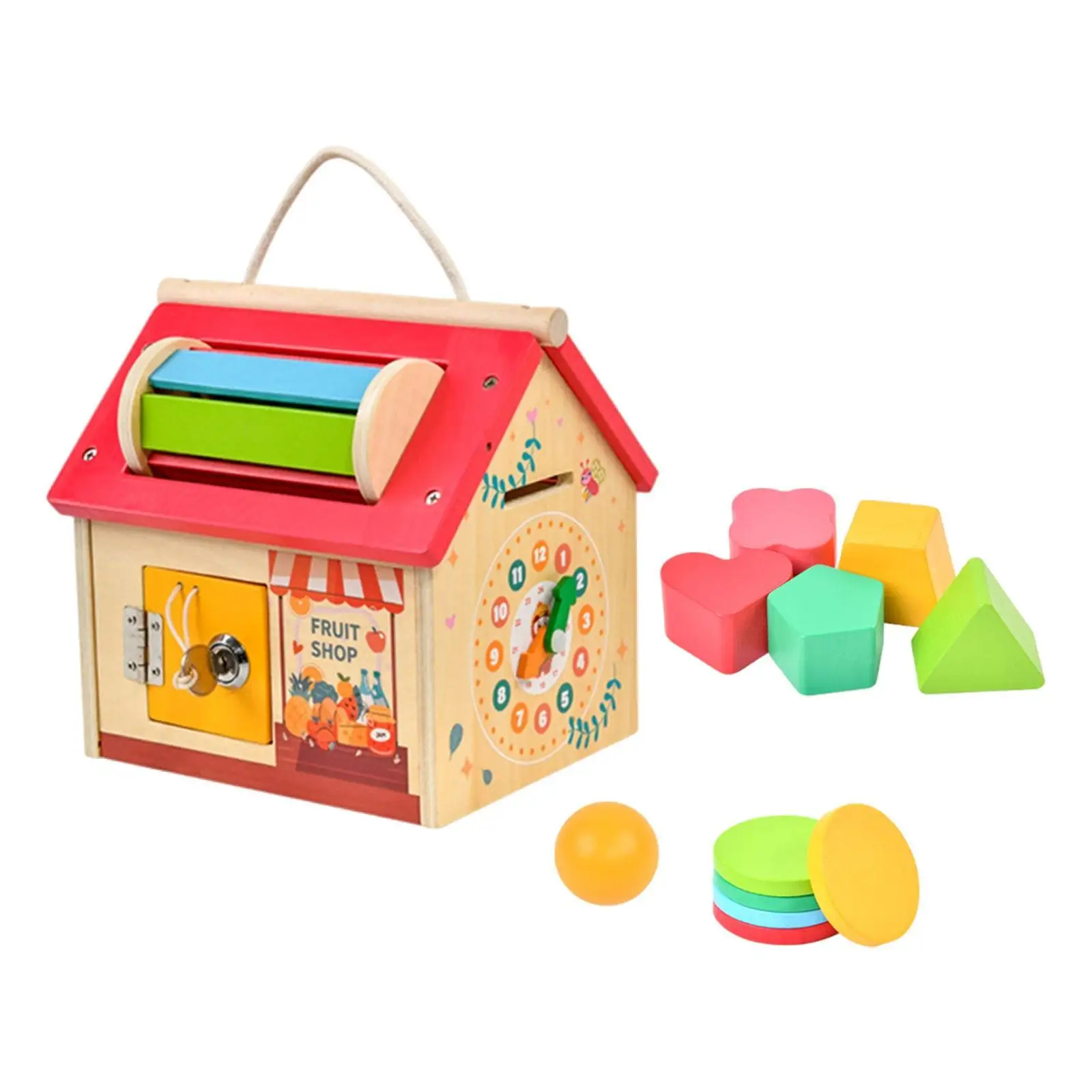 Wooden Baby Activity Cube Sensory Toy for Birthday Gift Ages 1 2 3 Years Old