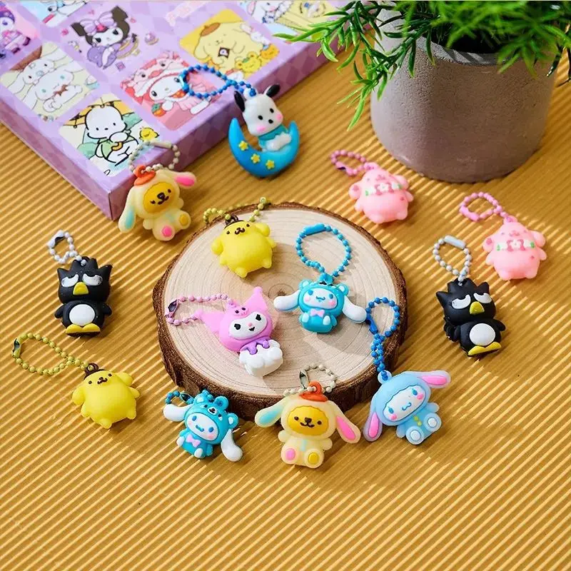 36pcs Sanrio Hellokitty Melody Doll Cartoon Gift Box Hole Outfit Children\'S Handmade Cute Surprise Blind Box Birthday Girl Gift