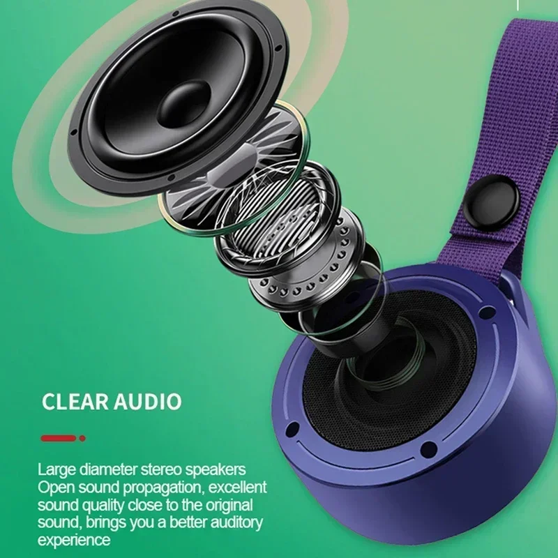 Water Proof Bluetooth Portable Outdoor Speaker Compact Device Rich 3D Surround Sound Suitable for All Phone Small Speaker