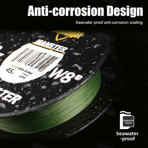 Imagen 2 del producto SeaKnight nuevo MONSTER/MANSTER W8 II 150M 300M 500M 8 hebras línea de pesca trenzada de fundición 15LB-100LB línea de PE multifilamento suave