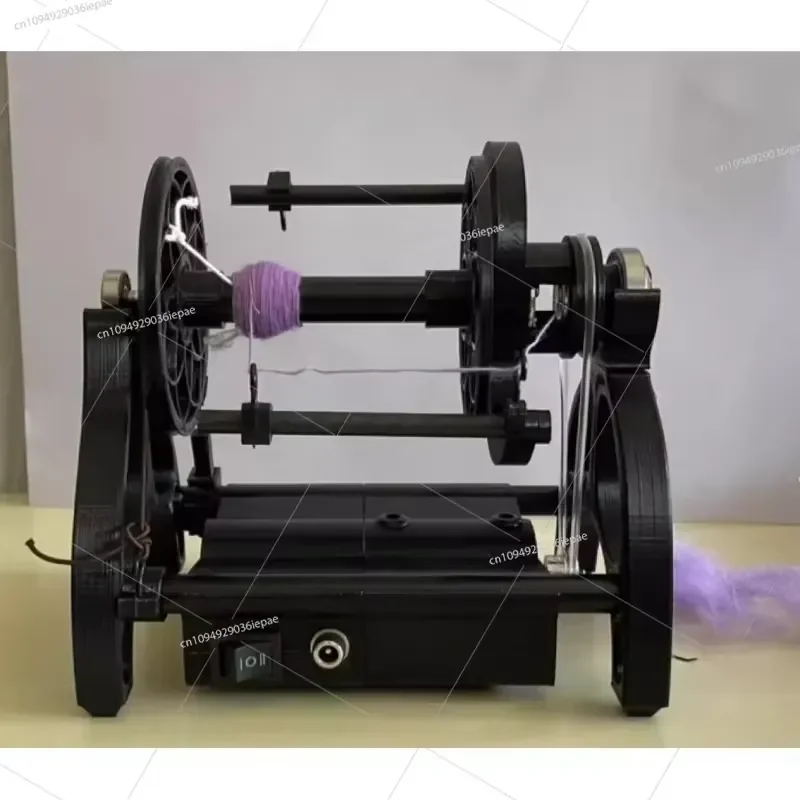 Household mini electric spinning wheel installation-free speed adjustable 12V textile dog hair wool cotton single strand