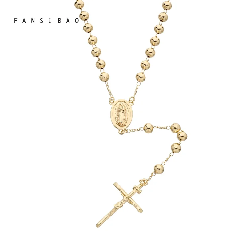 

FanSibao Original Design Jewelry Fashion Cross Necklace Maria Theme Exquisite Necklace