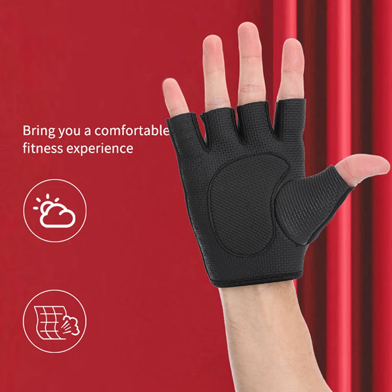 Men Women Body Building Training Sports Gloves Gym Gloves Fitness Weight Lifting GlovesWorkout Half Finger Hand Protector