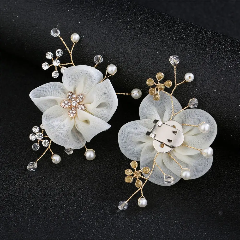 2pcs Shoe Clip Wedding Shoes High Heel Women Bride Decoration Rhinestone Shiny Decorative Clips Charm Buckle