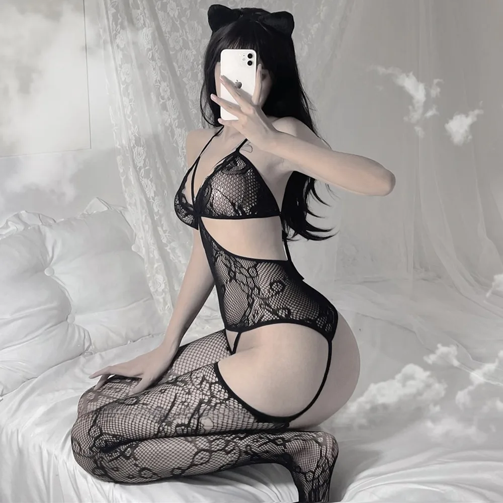 Women\'s Sexy Tights Lingerie Transparent Temptation Full Body Stockings Clothing Sex Products Erotic Mesh Costume Sleepwear