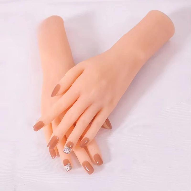 Silicone material female hand single nail practice female hand model for jewelry acupuncture hand photo props