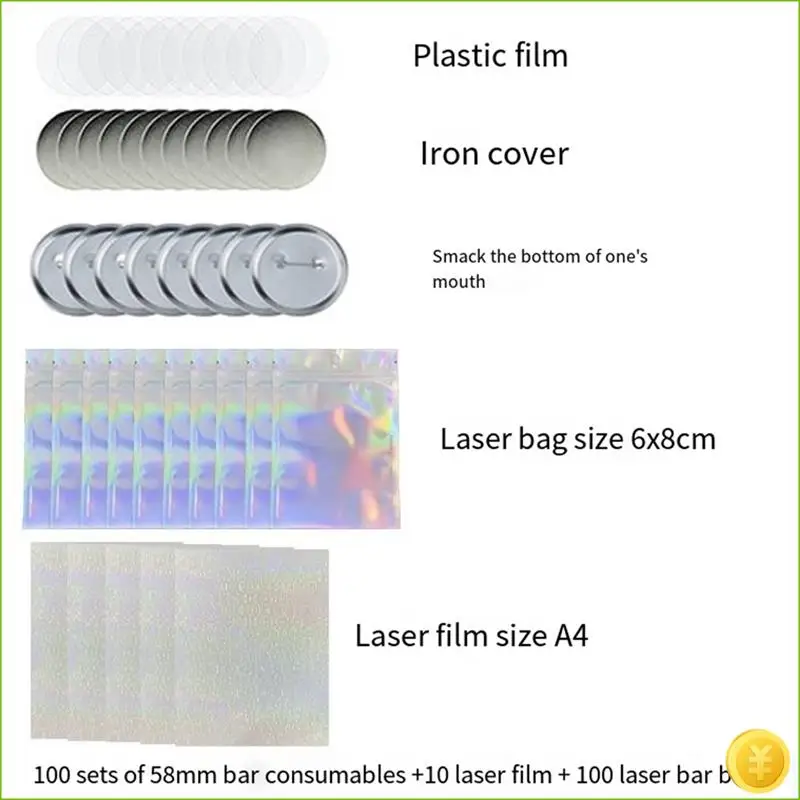 New Bajituo Pressing Mold 58Mm Blank Button Badge For Button Making Machine, Badge Button Press Refill, Film And Base