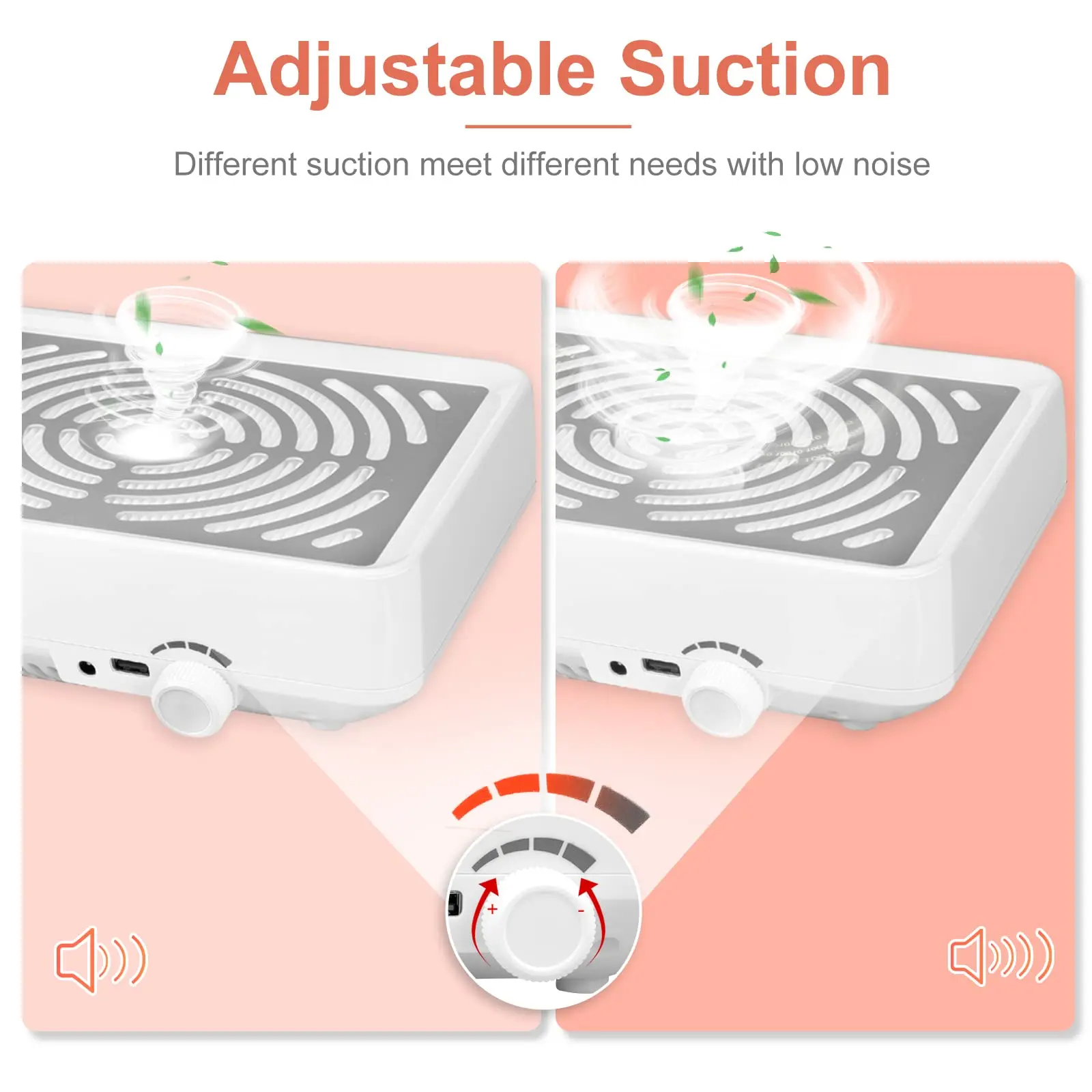 Nail Dust Collector with Reusable Filter  Extractor Vacuum Acrylic  Dust Cleaner with Powerful Vacuum Fan